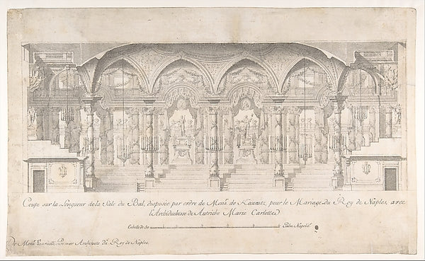 Longitudinal Section of a Ballroom Decorated for the Marriage, Poster Print Wall Art