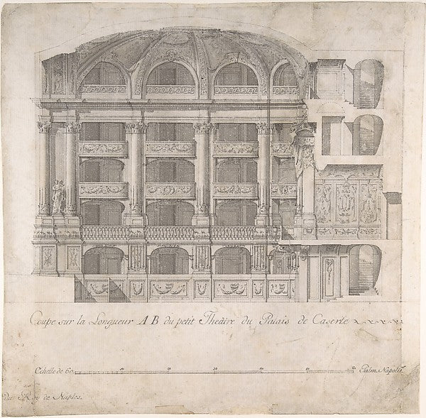 Longitudinal Section of the Small Theater in the Palace at Cas, Poster Print Wall Art