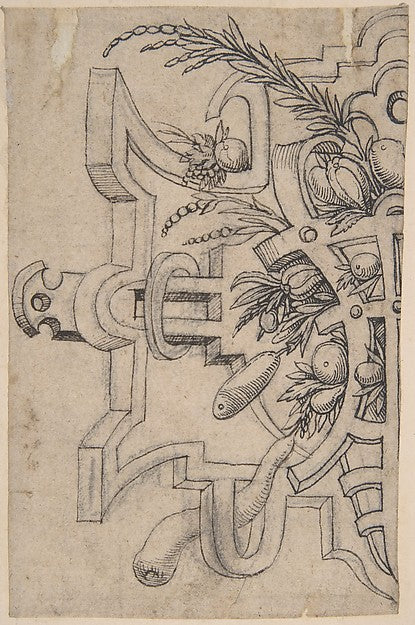 Design for a Vignette in Strap-Work 16th cent-Anonymous, Nethe, Poster Print Wall Art
