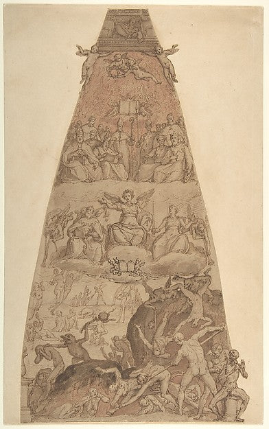 Scene from the Last Judgment Study for the Fresco Decoration, Poster Print Wall Art