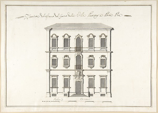 Design of the Side Elevation for the Casino of the Villa Patri, Poster Print Wall Art