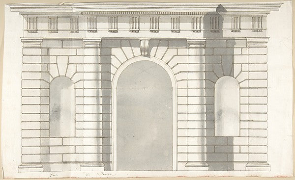 Elevation Design for the Entrance to Orti Farnesiani by Vignol, Poster Print Wall Art