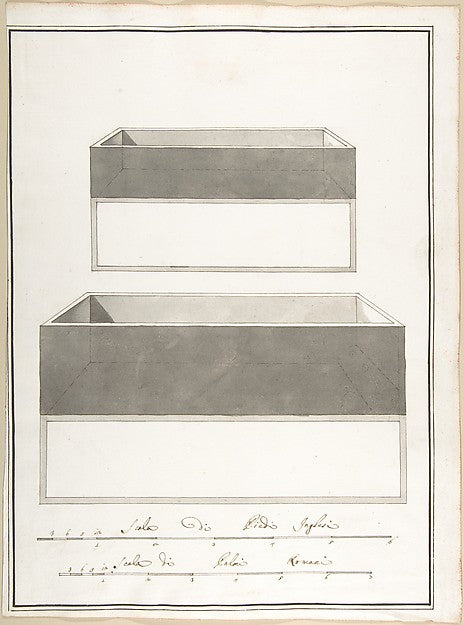 Elevations and Plans of Two Boxes 1710–27-Pietro Paolo Coccett,16x12"(A3)Poster