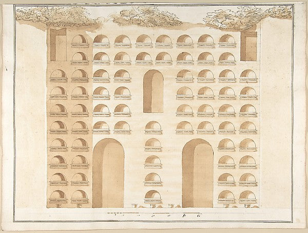 Elevation of a Columbarium 1710–27-Pietro Paolo Coccetti , Poster Print Wall Art