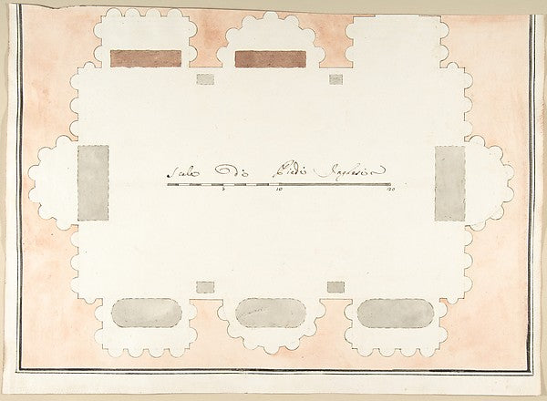 Plan of a Columbarium 1710–27-Pietro Paolo Coccetti , Poster Print Wall Art
