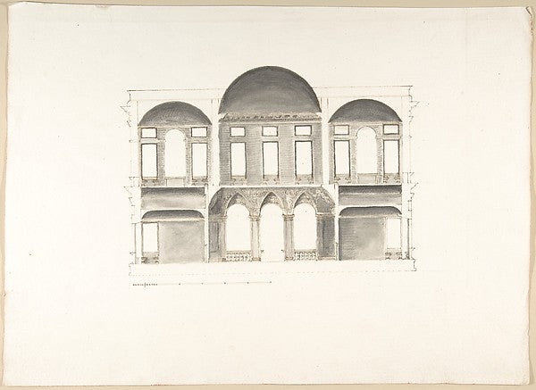 Section of a Palace 1710–27-Pietro Paolo Coccetti , Poster Print Wall Art