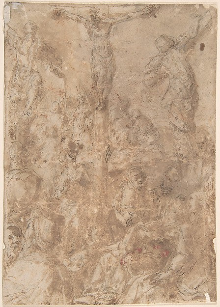 Crucifixion 16th cent-Anonymous, Italian, 16th cent,16x12"(A3) Poster