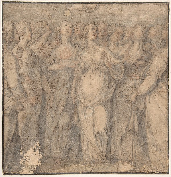 Group of Standing Saints 1500–1700-Anonymous, Italian, 16th to,16x12"(A3) Poster