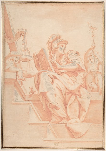 Allegory of Justice with Two Putti 16th cent-Anonymous, Itali,16x12"(A3) Poster