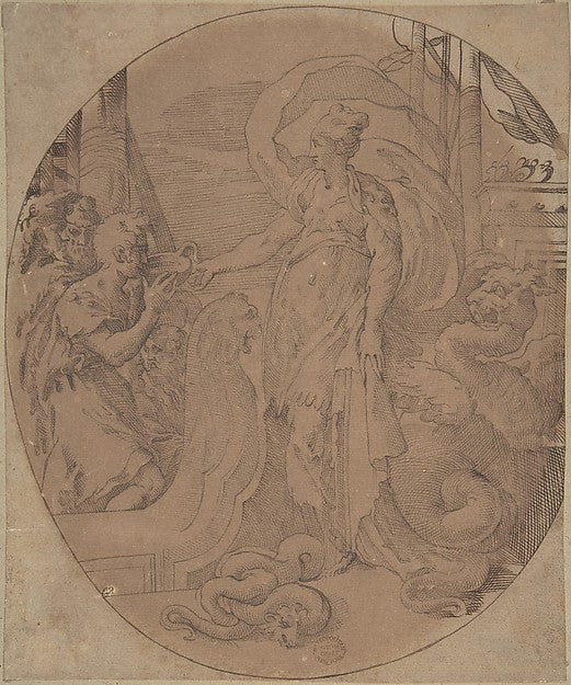 Circe and the Companions of Ulysses 16th cent-Anonymous, Itali,16x12"(A3) Poster