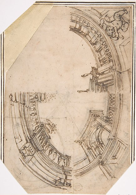 Sketch for a Ceiling 16th cent-Anonymous, Italian, 16th cent,16x12"(A3) Poster