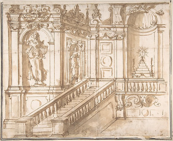 Project of Altar Decoration 16th cent-Anonymous, Italian, 16t,16x12"(A3) Poster