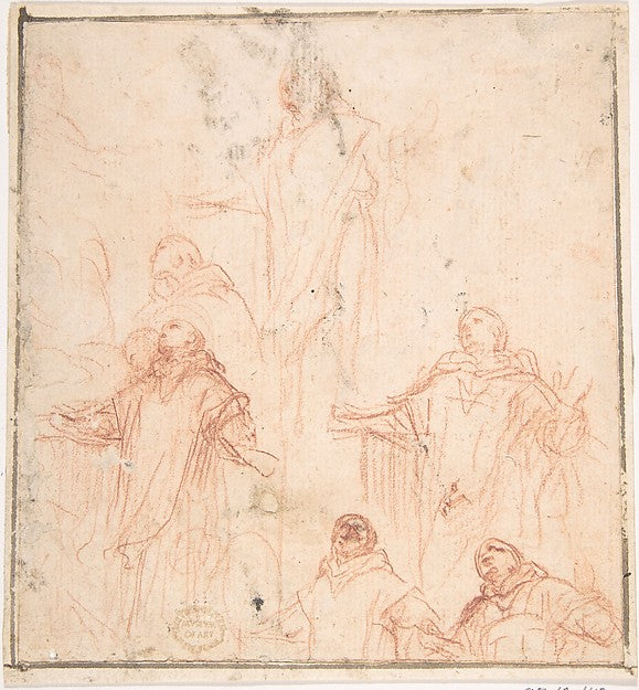Studies of a Monk in Ecstasy 17th cent-Anonymous, Italian, Rom,16x12"(A3) Poster