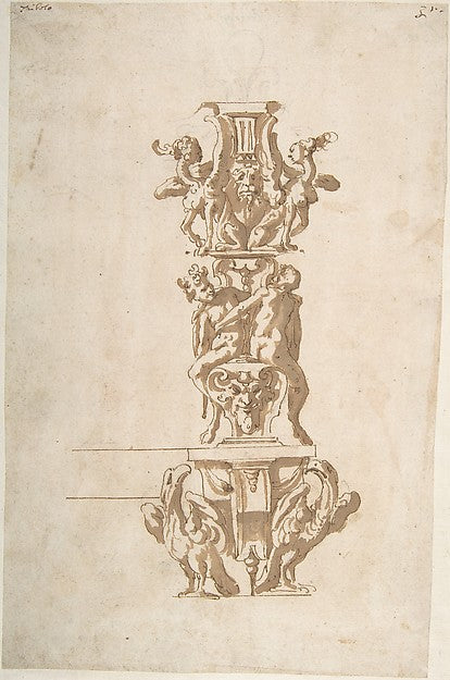 Ornamental Design with Eagles and Mythological Figures 16th ce, Poster Print