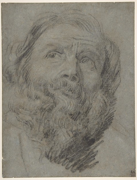 Head of an Apostle early 17th cent-circle of Anthony van Dyck, Poster Print Wall Art