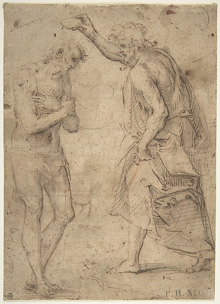 The Baptism of Christ 16th cent-Moncalvo , Poster Print Wall Art