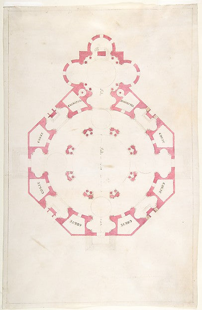 Design for a Church with a Central Octagonal Plan 1570–1620-An, Poster Print