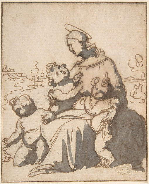 Madonna and Children 16th cent-Anonymous, Italian, 16th cent, Poster Print Wall Art