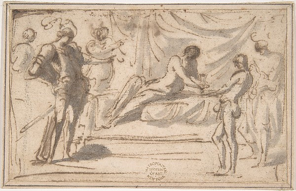 Page Presenting Wine 16th cent-Anonymous, Italian, 16th cent, Poster Print Wall Art