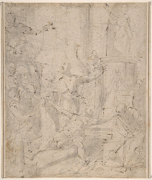 Martyrdom of Saint Andrew 17th cent-Anonymous, Italian, Roman,16x12"(A3) Poster