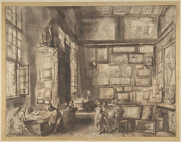 Interior of a Picture Gallery c1620-Attributed to Hans Jordaen,16x12"(A3) Poster