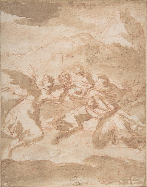 Angels Carrying a Saint 17th cent-Anonymous, Italian, Roman-Bo,16x12"(A3) Poster