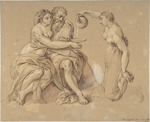 Lot and his Daughters 17th cent-Anonymous, Italian, 17th cent, Poster Print