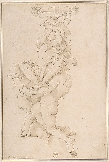 Design for Sculpture 17th cent-Anonymous, Italian, 17th cent,16x12"(A3) Poster