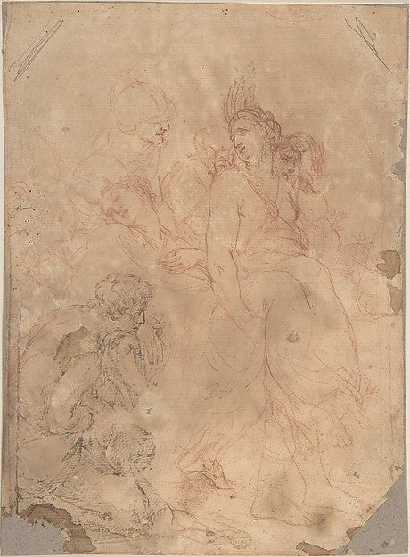 Figures Carrying a Fainting Woman 17th cent-Anonymous, Italia,16x12"(A3) Poster