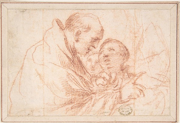 Man and Boys 17th cent-Anonymous, Italian, Roman-Bolognese, 17,16x12"(A3) Poster