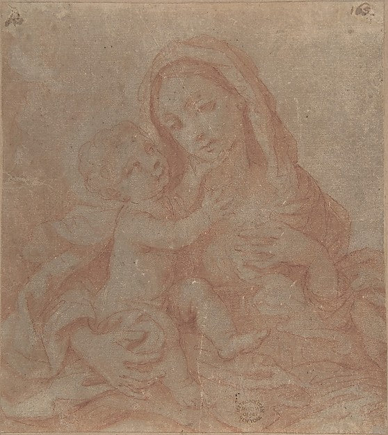 Madonna and Child 17th cent-Anonymous, Italian, Roman-Bolognes,16x12"(A3) Poster