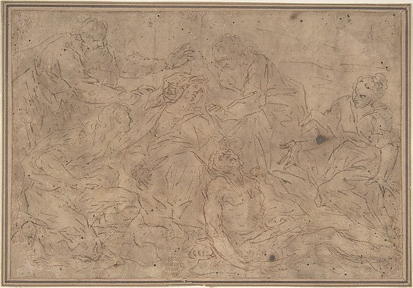 Lamentation over the Dead Christ 17th cent-Anonymous, Italian,,16x12"(A3) Poster