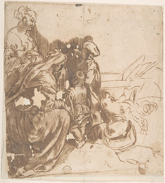 Family Group 17th cent-Anonymous, Italian, Venetian, 17th cent,16x12"(A3) Poster