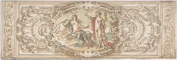 Design for a Panel with a Depiction of Bacchus and Ariadne 17t,16x12"(A3) Poster