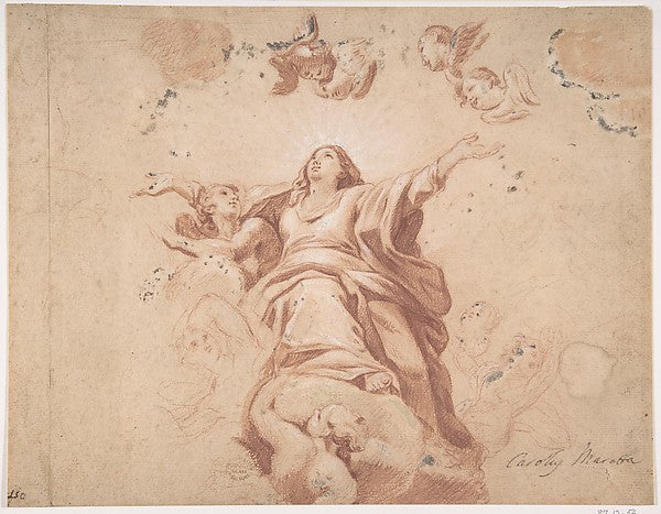 Assumption of the Virgin 17th cent-Anonymous, Italian, Roman,16x12"(A3) Poster