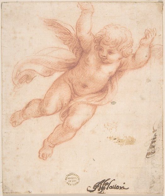 Putto 17th cent-Anonymous, Italian, Roman-Bolognese, 17th cent,16x12"(A3) Poster