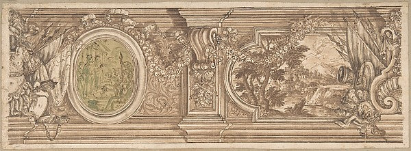 Frieze 17th cent-Anonymous, Italian, Roman-Bolognese, 17th cen,16x12"(A3) Poster