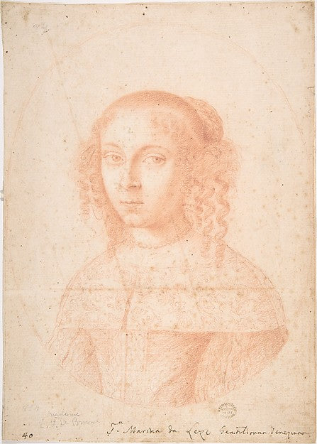 Portrait of a Woman 17th cent-Anonymous, Italian, Roman-Bologn,16x12"(A3) Poster