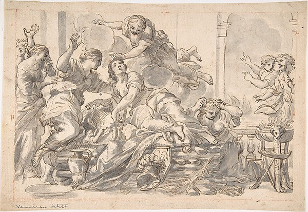 Death of Dido 1620–1640-After Giovanni Francesco Romanelli,16x12"(A3) Poster