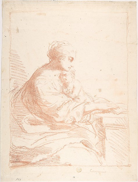 Mother and Child 17th cent-Anonymous, Italian, Roman-Bolognese,16x12"(A3) Poster