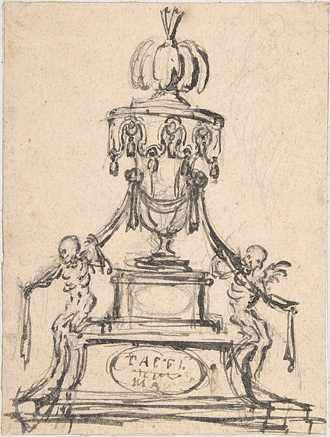 Tomb Monument with Skeletons 17th cent-Anonymous, Italian, 17t, Poster Print