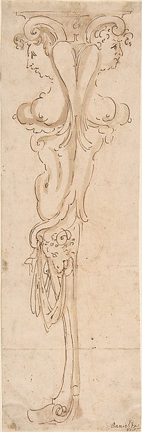 Architectural detail with Female Figures 17th cent-Anonymous, , Poster Print