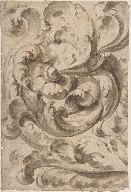 Acanthus Scroll 17th cent-Anonymous, Italian, 17th cent, Poster Print