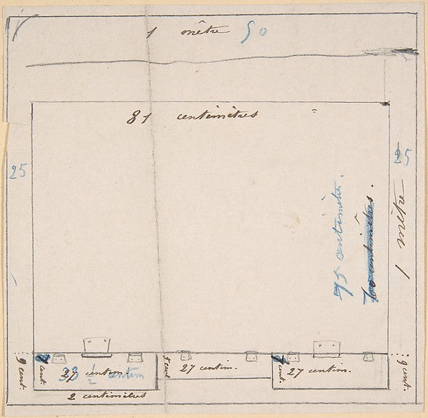 Project for a work table--measurements-Félicien Rops, Poster Print Wall Art