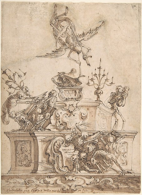 Catafalque for funeral in Pisa c1740–60-Anonymous,Italian,fi, Poster Print Wall Art