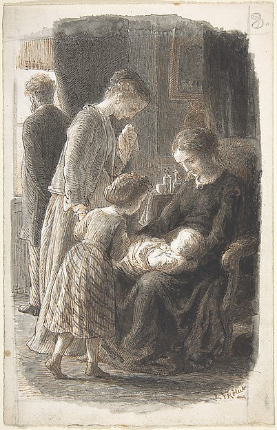 The Young Family 1835–1903-Lorenz Frølich, Poster Print Wall Art