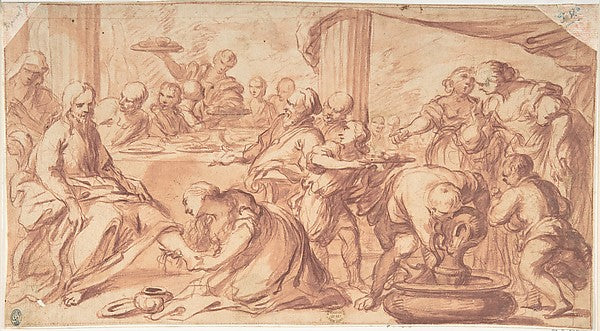 Mary Magdalen Washing Christ's Feet 17th cent-Anonymous, Itali,16x12"(A3) Poster