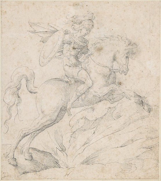 Marcus Curtius 1540–91-Attributed to Jost Amman, Poster Print
