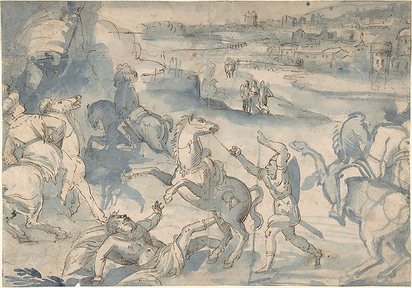 The Conversion of St. Paul 16th cent-Melchior Bocksberger, Poster Print Wall Art
