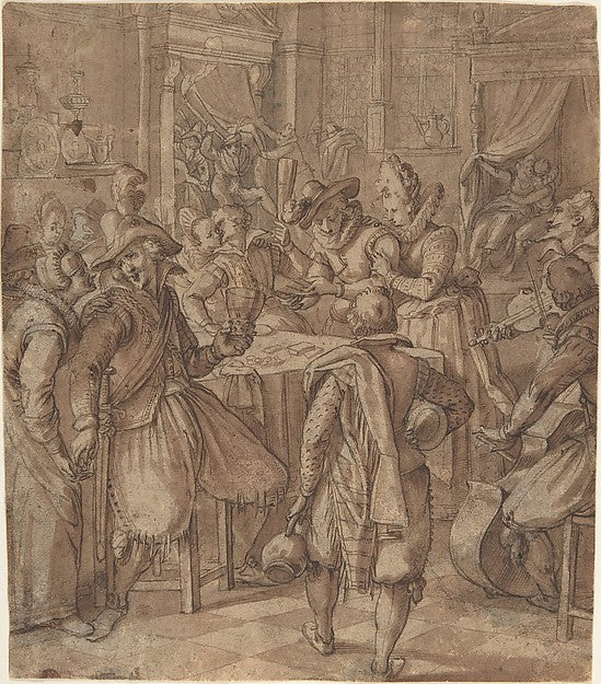 The Prodigal Son Squanders his Fortune with Prostitutes late 1, Poster Print Wall Art